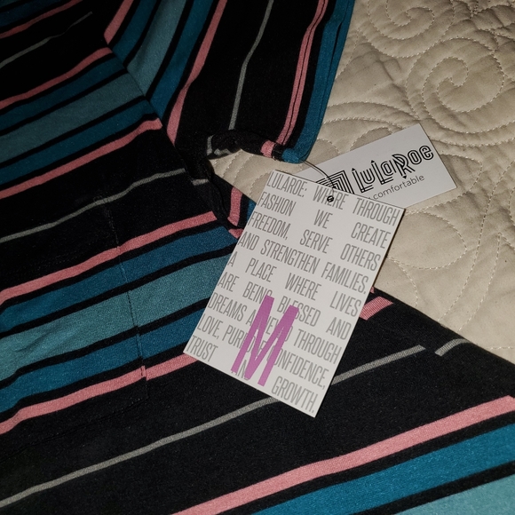 NWT MEDIUM LULAROE CARLY DRESS STRIPED - Picture 2 of 4